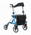 4 Wheel Rollator with Seat Adjustable Mobility Walker with Bag Dual Brakes