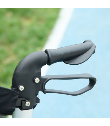 4 Wheel Rollator with Seat Adjustable Mobility Walker with Bag Dual Brakes