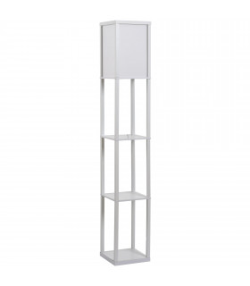 Floor Lamp White 26cm x 26cm x 160cm 4-Tier Floor Lamp with Storage Shelf