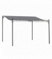 Metal Wall Gazebo 4x3 M Grey Canopy Elegant Design Rust-Resistant Durable