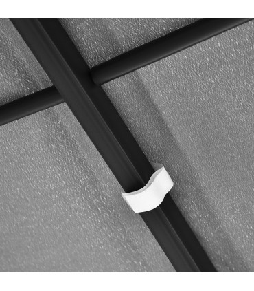 Metal Wall Gazebo 4x3 M Grey Canopy Elegant Design Rust-Resistant Durable