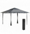 Pop-up Gazebo Dark Grey Durable Oxford Cloth 3.96 x 3.96 x 2.98 m Steel Frame