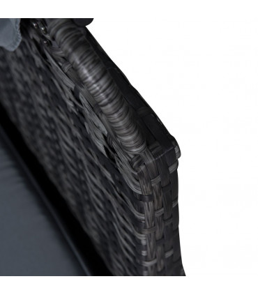 5 PCS Outdoor Rattan Reclining Adjustable Canopy Sets w/ Dining Table