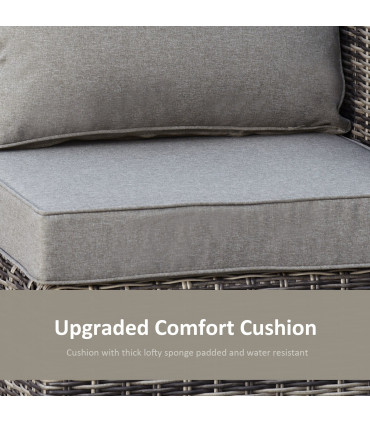 Outdoor Seating Set PE Rattan Mixed Grey 73cm x 73cm x 65cm 5 Pcs Armchair