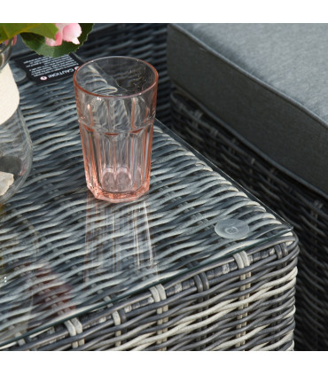 Outdoor Seating Set PE Rattan Mixed Grey 73cm x 73cm x 65cm 5 Pcs Armchair