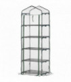 Steel 5 Tier Greenhouse OutdoorPortable Shed Metal Frame Transparent 69x49x193cm