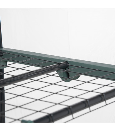 Steel 5 Tier Greenhouse OutdoorPortable Shed Metal Frame Transparent 69x49x193cm