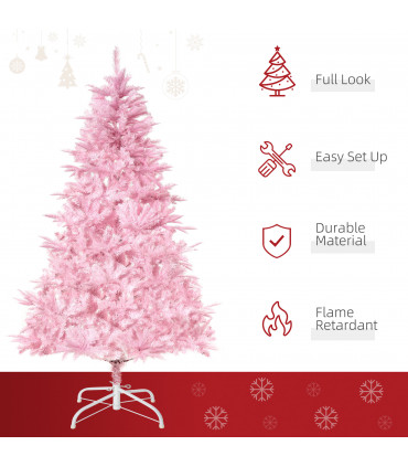 Holiday Xmas 5FT Pink Artificial Christmas Tree Automatic Open for Home Party