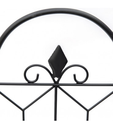 Garden Fencing Metal Border Edging Black 307W x 83H cm Elegant Pattern