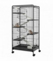 6 Levels Small Animal Cage for Rabbits, Minks, Chinchillas - Black