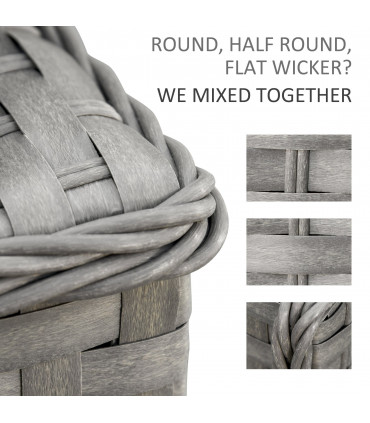 Garden & Patio PE Rattan Grey 142cm x 80cm x 66cm 6 PCs Wicker Corner Sofa Set