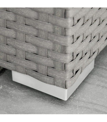 Garden & Patio PE Rattan Grey 142cm x 80cm x 66cm 6 PCs Wicker Corner Sofa Set