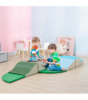 Baby Soft Play Equipment 6 Piece Foam Blocks Multi-colored 48x45x25 cm - HOMCOM