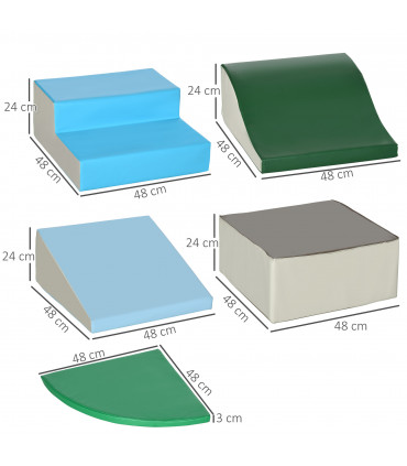 Baby Soft Play Equipment 6 Piece Foam Blocks Multi-colored 48x45x25 cm - HOMCOM