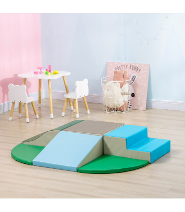 Baby Soft Play Equipment 6 Piece Foam Blocks Multi-colored 48x45x25 cm - HOMCOM