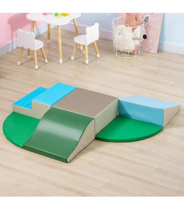 Baby Soft Play Equipment 6 Piece Foam Blocks Multi-colored 48x45x25 cm - HOMCOM
