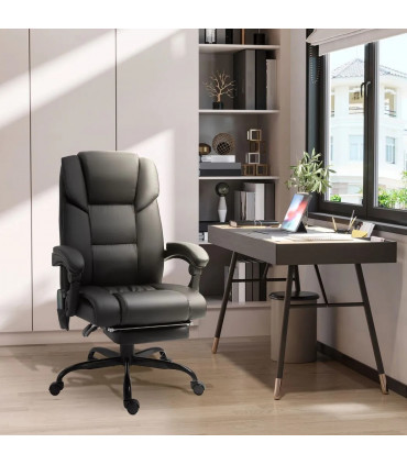 6-Point PU Leather Massage Racing Chair Electric Padded Angle Adjustable Remote