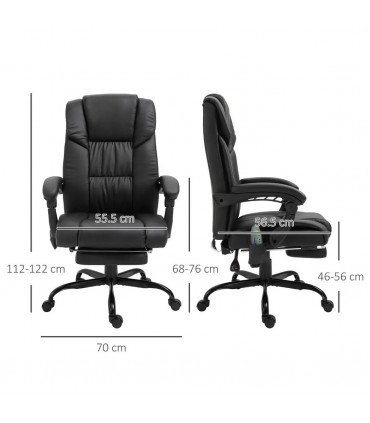 6-Point PU Leather Massage Racing Chair Electric Padded Angle Adjustable Remote