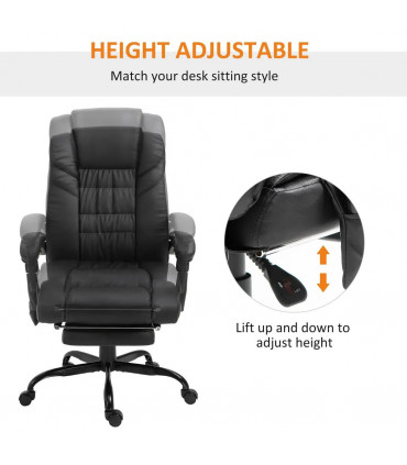 6-Point PU Leather Massage Racing Chair Electric Padded Angle Adjustable Remote