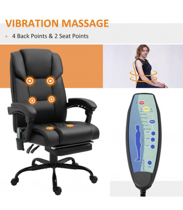 6-Point PU Leather Massage Racing Chair Electric Padded Angle Adjustable Remote