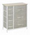 Cabinet Organizer 7 Linen Drawers White, Oak, Light Grey 63.5cmx30cmx71cm