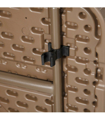 Garden Dining Set 7 PCs HDPE Dark Brown Resin Rattan Foldable Table & Chairs