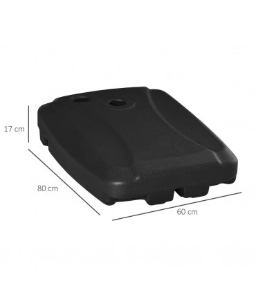Umbrella Stand Weights W/ Wheels Water and Sand, Up to 75kg, Black