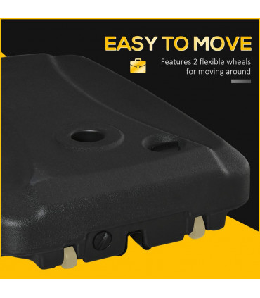 Umbrella Stand Weights W/ Wheels Water and Sand, Up to 75kg, Black