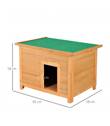 Dog Kennel House Garden Shelter Wooden Yellow 82L x 58W x 58H cm Solid Fir Wood
