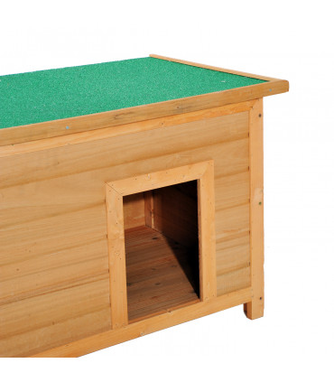 Dog Kennel House Garden Shelter Wooden Yellow 82L x 58W x 58H cm Solid Fir Wood