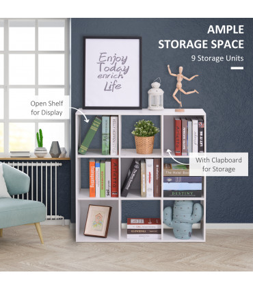 9 Cube Storage Unit Cabinet Bookcase Display Shelves Chipboard - White
