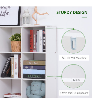 9 Cube Storage Unit Cabinet Bookcase Display Shelves Chipboard - White