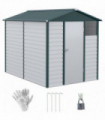 Metal Garden Shed White 193W x 271D x 208H cm 9'x6' Galvanized Tool Storage Shed