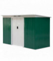 Garden Metal Storage Shed Deep Green Galvanised Steel 280cm x 130cm x 172cm