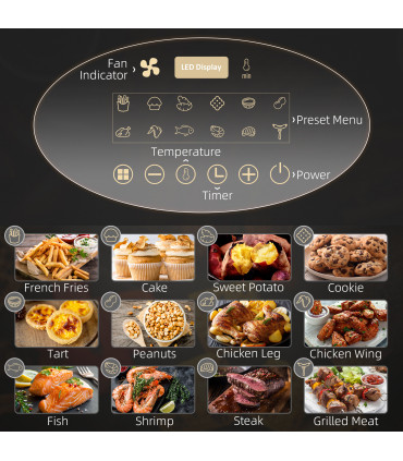 Air Fryer 1300W 4L with Rapid Air Circulation Timer and Nonstick Basket