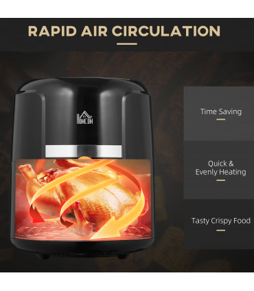 Air Fryer 1300W 4L with Rapid Air Circulation Timer and Nonstick Basket