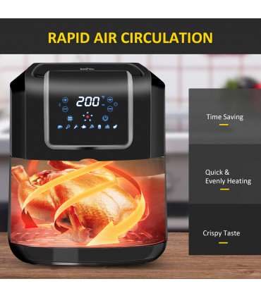Air Fryer 1700W 6.5L with Digital Display Timer for Low Fat Cooking HOMCOM