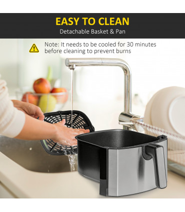 Air Fryer 1700W 6.5L with Digital Display Timer for Low Fat Cooking HOMCOM