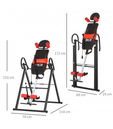 Adjustable Gravity Inversion Table w/ Safety Belt For Muscle Pain HOMCOM