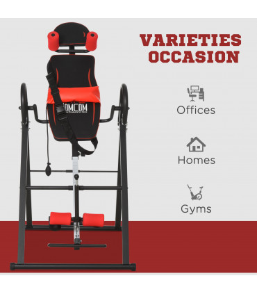 Adjustable Gravity Inversion Table w/ Safety Belt For Muscle Pain HOMCOM