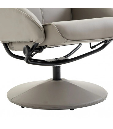 Adjustable Recliner Swivel Leather Armchair 360 Rotatable Stool W/ Footrest