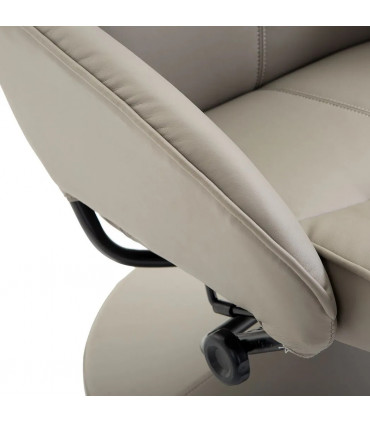 Adjustable Recliner Swivel Leather Armchair 360 Rotatable Stool W/ Footrest