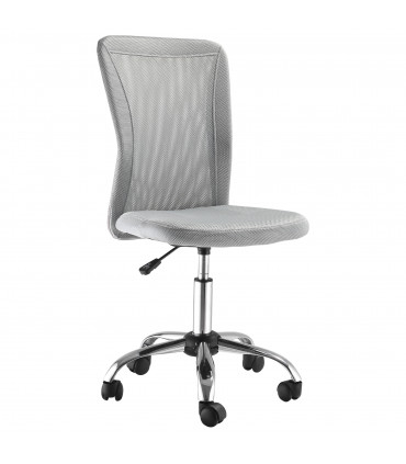 Armless Office Chair Ergonomic Padded Height Adjustable Mesh Back 5 Wheels