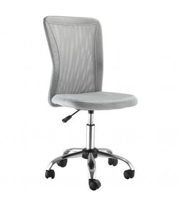 Armless Office Chair Ergonomic Padded Height Adjustable Mesh Back 5 Wheels