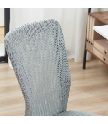 Armless Office Chair Ergonomic Padded Height Adjustable Mesh Back 5 Wheels