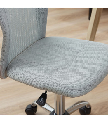 Armless Office Chair Ergonomic Padded Height Adjustable Mesh Back 5 Wheels