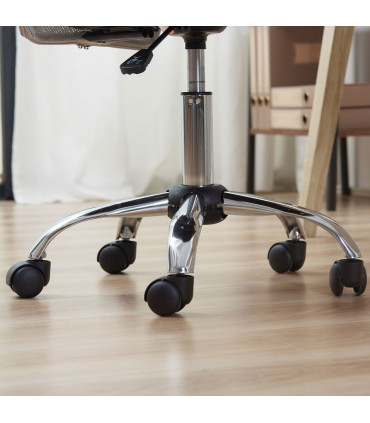 Armless Office Chair Ergonomic Padded Height Adjustable Mesh Back 5 Wheels