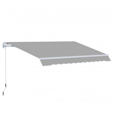 Awning Canopy Garden Outdoor Shelter UV Block Aluminium Crank 3 x 2m Light Grey