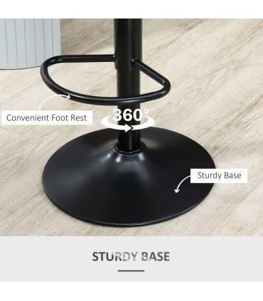 Barstools Set of 2 Adjustable Swivel Height PU Leather Counter Chairs Footrest