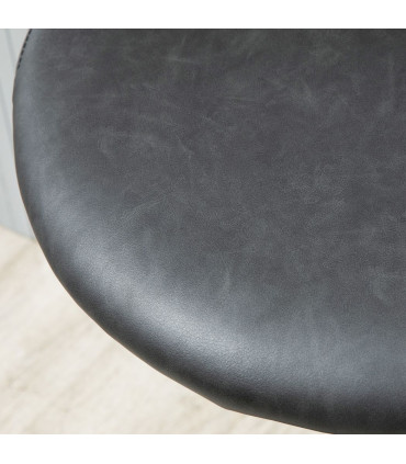 Barstools Set of 2 Adjustable Swivel Height PU Leather Counter Chairs Footrest